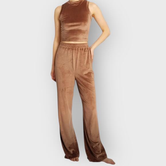 SKIMS Limited Edition Velour Wide Leg Sweatpants | Medium | Sienna High Rise - Picture 9 of 9